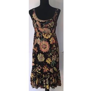 Bohemian Scanlan Theodore floral Midi sun dress